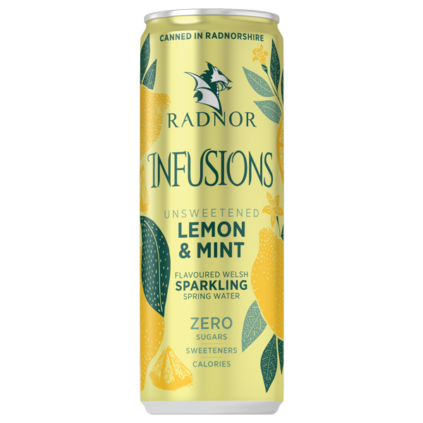 INFUSION LEMON & MINT 12x330ML ZERO SUGAR SPARKLING FLAVOURED WATER