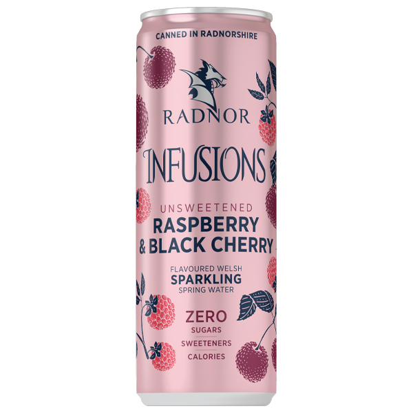 NFUSION RASPBERRY & BLACK CHERRY 12x330ML ZERO SUGAR SPARKLING FLAVOURED WATER