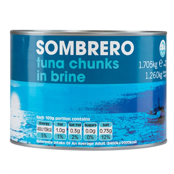 SOMBRERO TUNA CHUNKS IN BRINE EACH 1.7KG