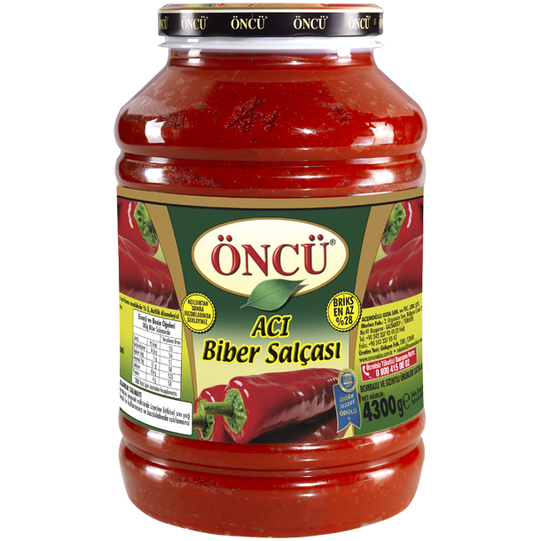 Oncu Hot Pepper paste (Aci Biber Salcasi) 1×4.3Kg