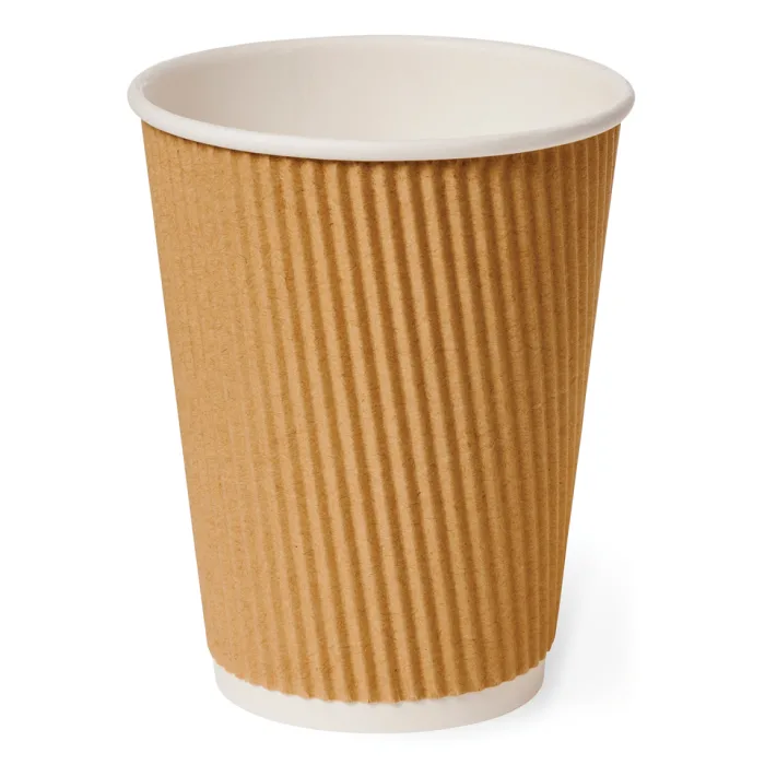 8oz Brown Ripple Wall Paper Hot Cup 1×500