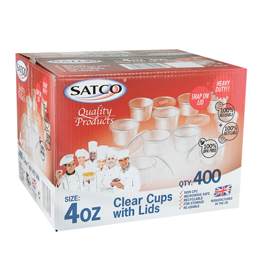 4OZ CLEAR SAUCE CUPS & LIDS