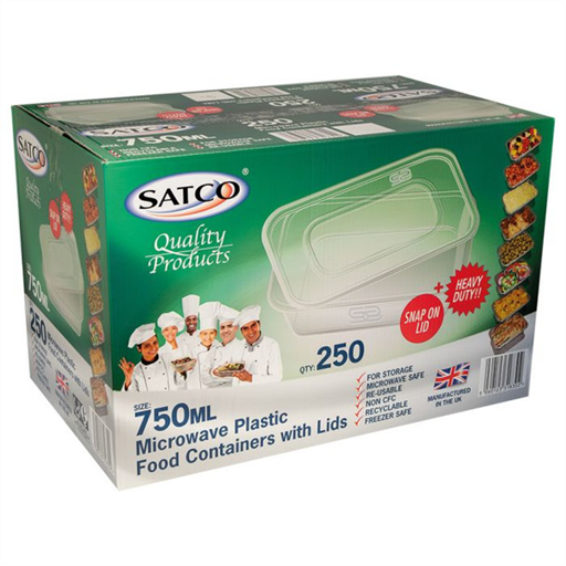 SATCO MICROWAVEABLE CONTAINER & LIDS 750ML