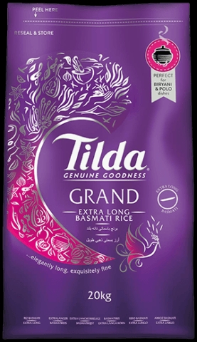 TILDA GRAD PURE BASMATI RICE 1 X 20KG